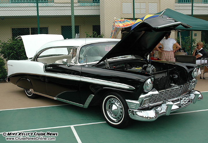  his cool 1956 Chevy Bel Air which is painted twotone black and white 