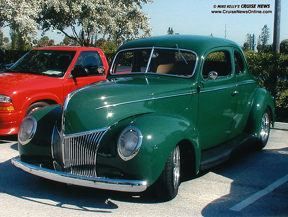 This 1939 Ford Coupe wears a set of Halibrand wheels has a classic hot rod
